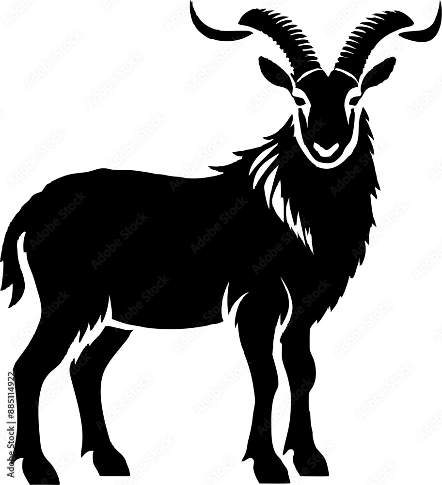 Goat silhoutte. Tahr silhoutte. Vector. Goat silhoutte. Tahr silhoutte. Vector.