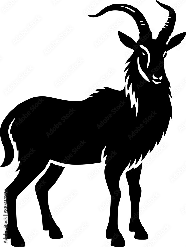 Fototapeta premium Goat silhoutte. Tahr silhoutte. Vector.