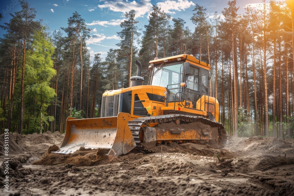 Close-up shot of a bulldozer's tracks and blade, covered in dirt and debris. Beautiful simple AI generated image in 4K, unique. Close-up shot of a bulldozer's tracks and blade, covered in dirt and debris. Beautiful simple AI generated image in 4K, unique.