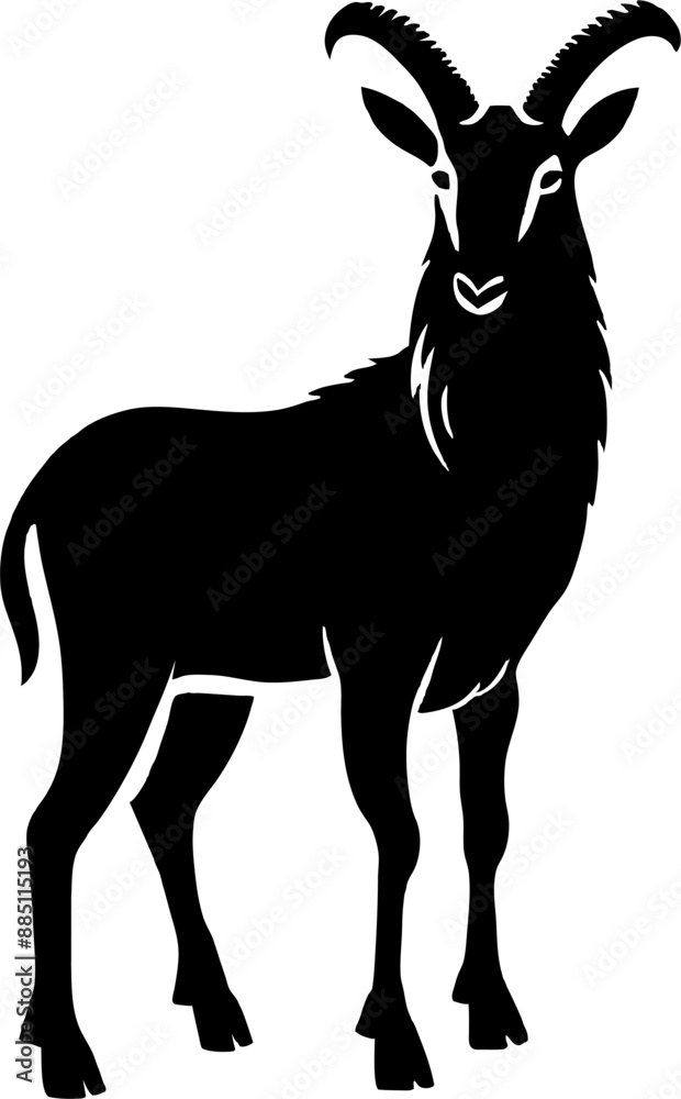 Fototapeta premium Goat silhoutte. Tahr silhoutte. Vector.