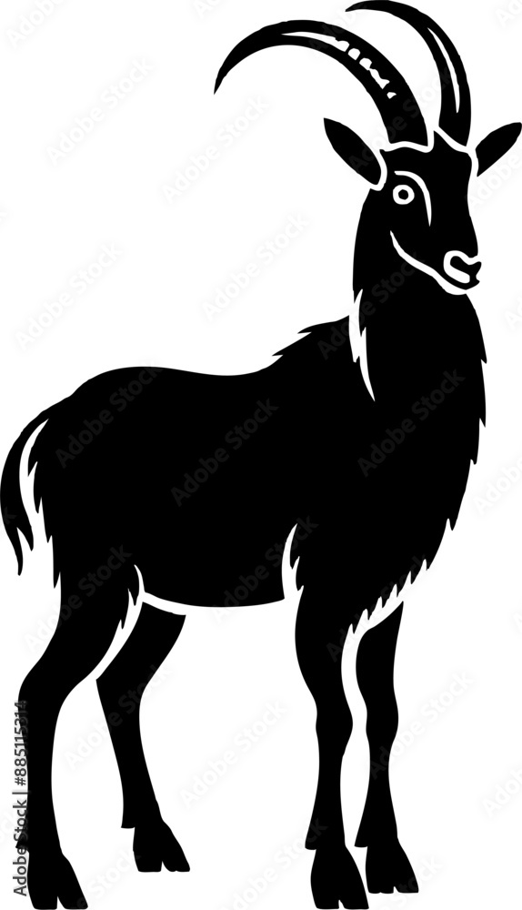 Fototapeta premium Goat silhoutte. Tahr silhoutte. Vector.