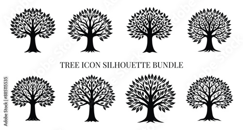 Tree Icon Silhouette  Clipart Bundle photo