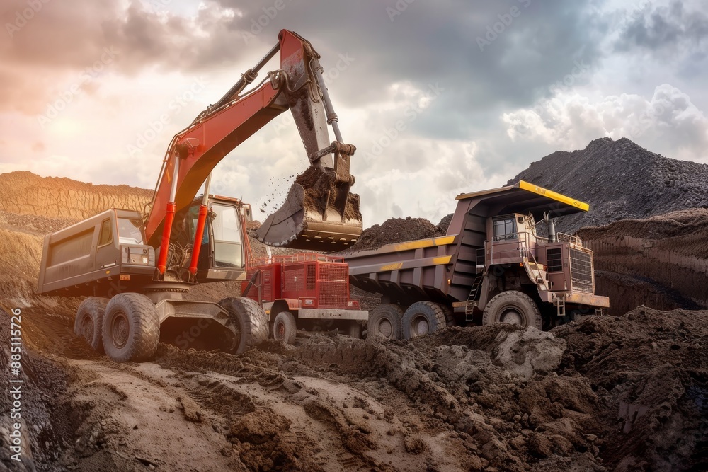 Close-Up of Crawler Backhoe on Soil. Beautiful simple AI generated image in 4K, unique. Close-Up of Crawler Backhoe on Soil. Beautiful simple AI generated image in 4K, unique.