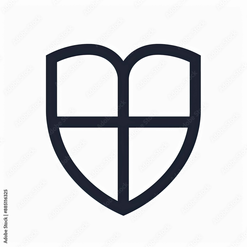 symbolic insurance logo featuring a shield and a heart, representing protection, care, and reliability in a clean design symbolic insurance logo featuring a shield and a heart, representing protection, care, and reliability in a clean design