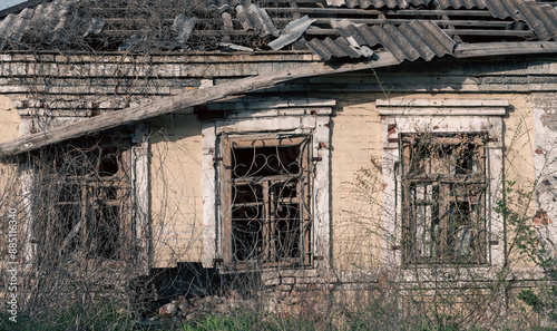 destroyed building in a city lost in the war in Ukraine