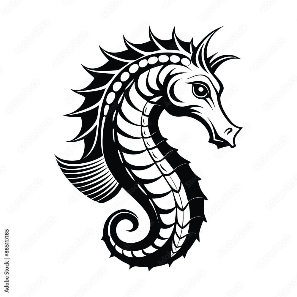 Seahorse Silhouette Vector Illustration Seahorse Silhouette Vector Illustration