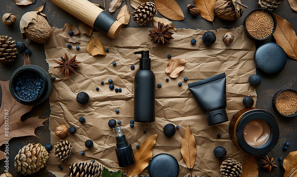 flat lay composition,men s cosmetic products on craft paper on brown background beauty products for men s skin care grooming flat lay composition,men s cosmetic products on craft paper on brown background beauty products for men s skin care grooming