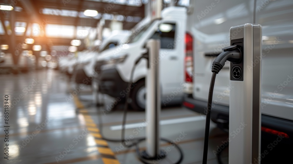 Multiple vehicles are plugged into an electric car charging station in a bright, modern setting, highlighting the growing trend and importance of sustainable, eco-friendly transportation. Multiple vehicles are plugged into an electric car charging station in a bright, modern setting, highlighting the growing trend and importance of sustainable, eco-friendly transportation.