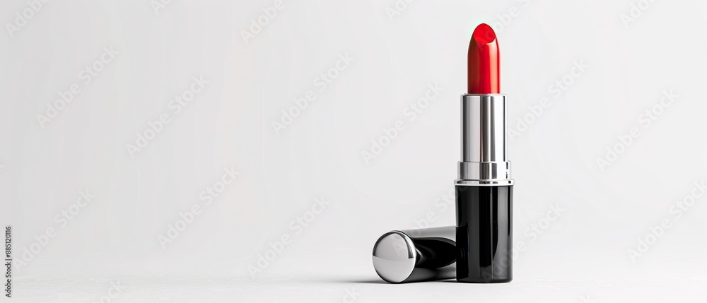 Elegant brown lipstick with cap, isolated on a white background, ideal for beauty and cosmetics product showcases. Elegant brown lipstick with cap, isolated on a white background, ideal for beauty and cosmetics product showcases.