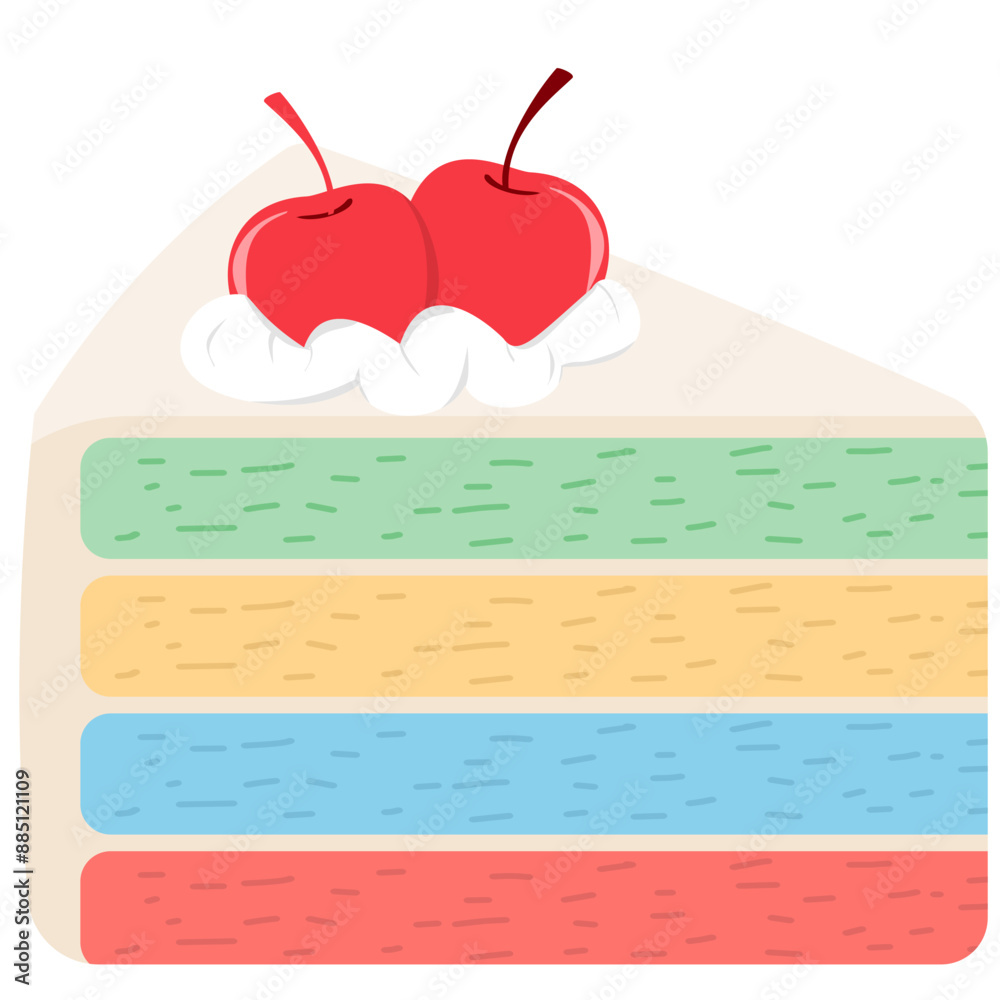 Obraz premium dessert, sweet, cake, slice, delicious, food, bakery, pastry, cream, tasty, white, piece, snack, isolated, party, background, baked, pie, gourmet, closeup, fresh, fruit, birthday, sugar, decoration,