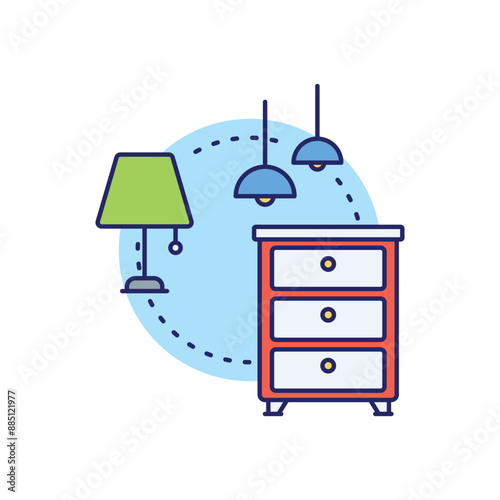 Drawers  concept vector icon