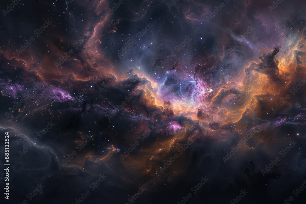 Сolorful nebula, with swirling clouds of gas Сolorful nebula, with swirling clouds of gas