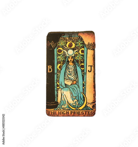 Εκτύπωση καμβά the high Priestess, single Tarot Card on transparent Background