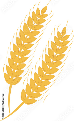 Golden Agriculture Wheat Ears Illustration Graphic Element Art Card