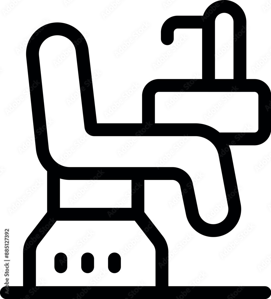 Line icon of a dentist chair, emphasizing the importance of regular checkups Line icon of a dentist chair, emphasizing the importance of regular checkups