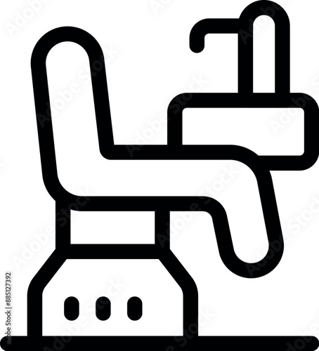 Line icon of a dentist chair, emphasizing the importance of regular checkups