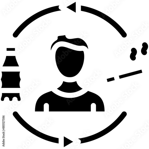 Unhealthy Lifestyle vector icon illustration of Lifestyles iconset.