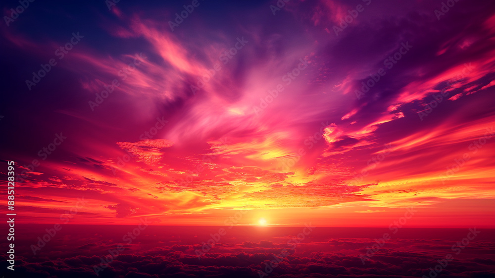 Fototapeta premium The clouds reflected a vivid sunset