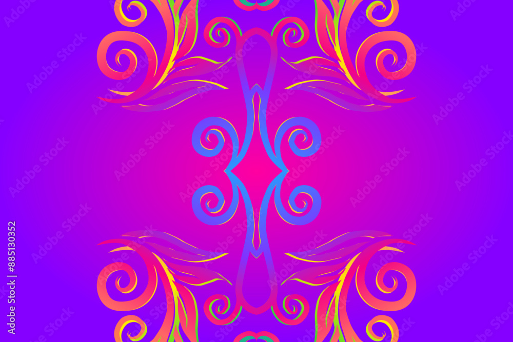 Beautiful colourful flowers and leaf line art pattern of indonesian culture traditional batik Beautiful colourful flowers and leaf line art pattern of indonesian culture traditional batik