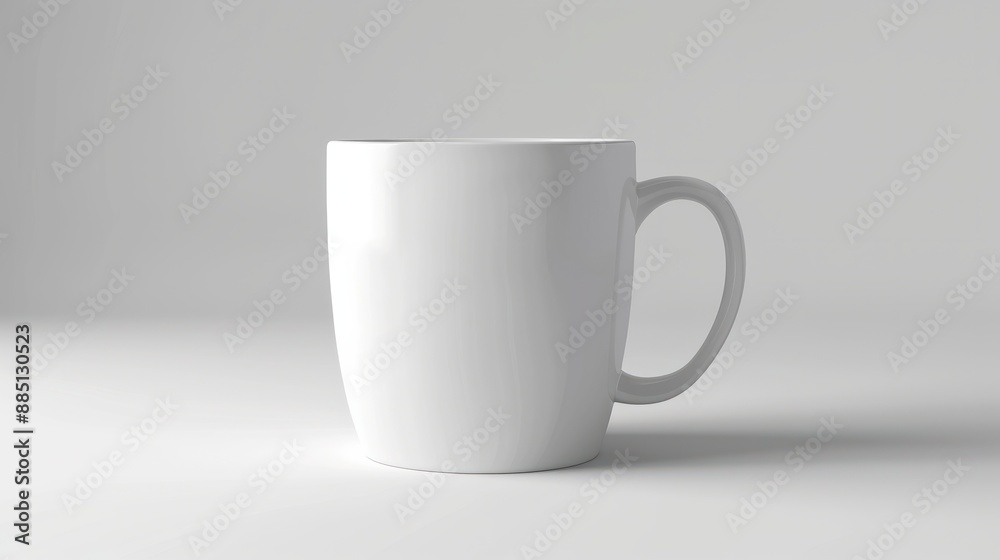 Fototapeta premium A plain white ceramic mug mock up. Generative AI.