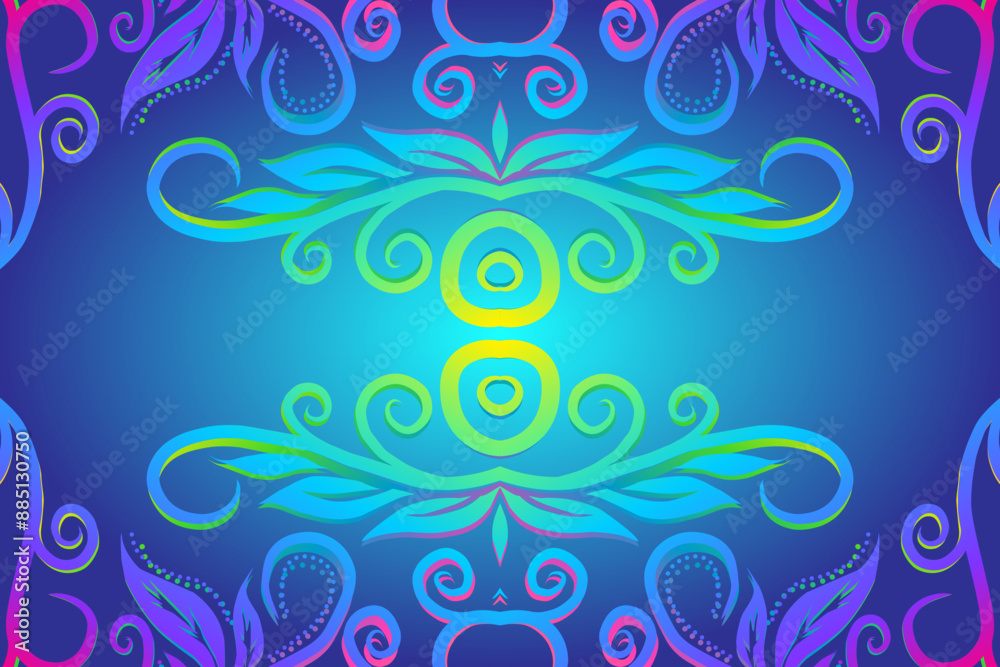 Beautiful colourful flowers and leaf line art pattern of indonesian culture traditional batik Beautiful colourful flowers and leaf line art pattern of indonesian culture traditional batik