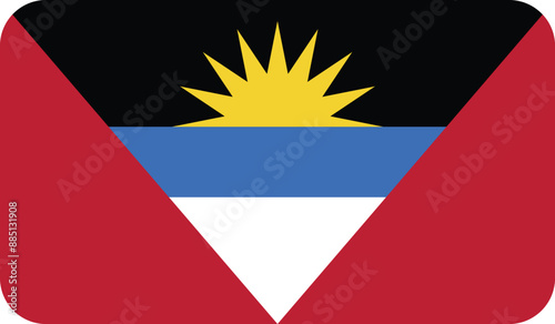 Flag of Antigua and Barbuda with rounded edges. National symbol of Flag of Antigua and Barbuda. Vector image, flag icon. Free Download Flag of Antigua and Barbuda with rounded edges. National symbol of Flag of Antigua and Barbuda. Vector image, flag icon. - GFXLoad