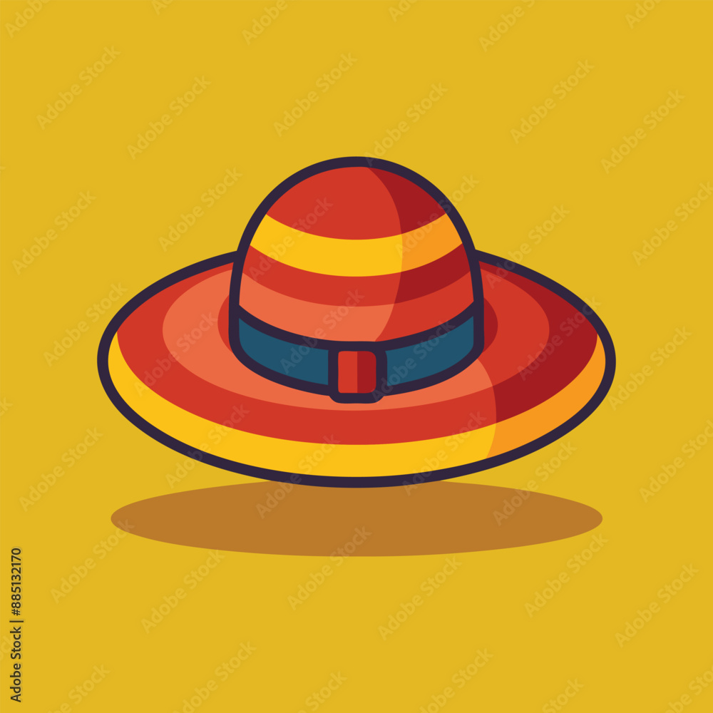 Wide Brimmed Hat Vector Art: Stylish and Trendy Illustration Wide Brimmed Hat Vector Art: Stylish and Trendy Illustration