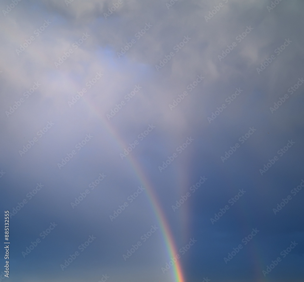 Natural colorful rainbow in clouds. Natural colorful rainbow in clouds.