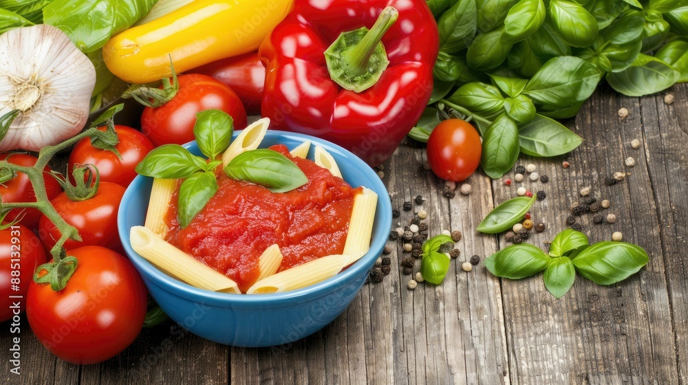 A Rustic Feast of Tomatoes, Basil, and Pasta
