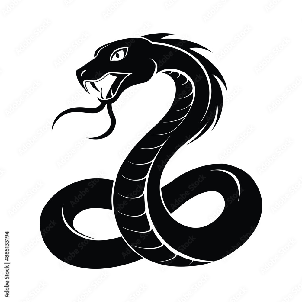 Obraz premium Snake Silhouette Vector Illustration