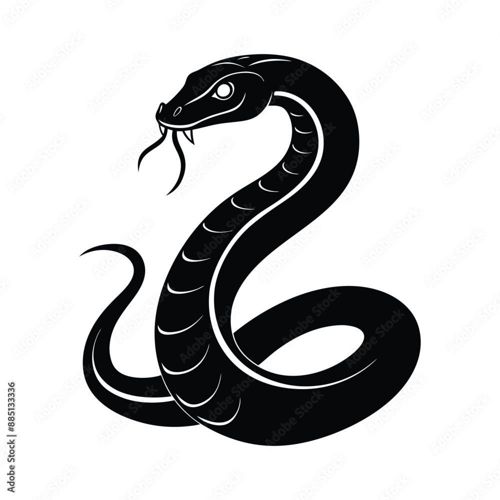 Fototapeta premium Snake Silhouette Vector Illustration