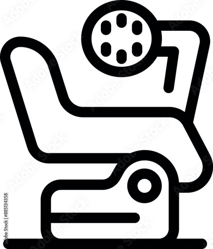 Medical examination light is positioned above a gynecological chair, creating a sterile and clinical atmosphere