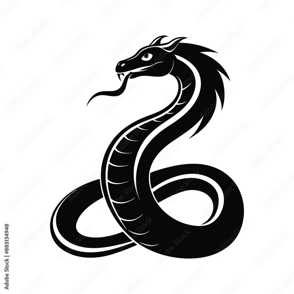 Obraz premium Snake Silhouette Vector Illustration