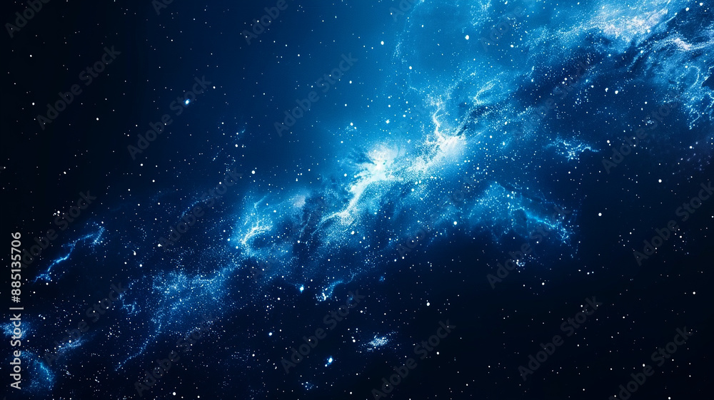 A stunning blue nebula floating gracefully in the vast expanse of space A stunning blue nebula floating gracefully in the vast expanse of space