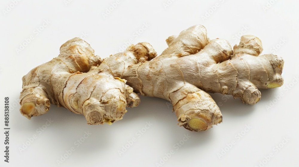 Ginger Root On White. Isolated Root of Ginger on White Background, Food Concept Ginger Root On White. Isolated Root of Ginger on White Background, Food Concept