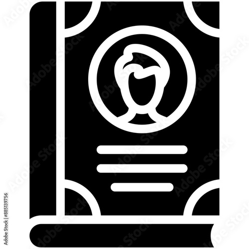 Biography vector icon illustration of Literature iconset.