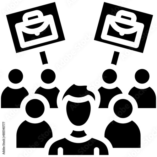 Work Protest vector icon illustration of Protesting and Civil Disobedience iconset.