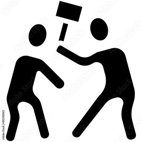 Violent vector icon illustration of Protesting and Civil Disobedience iconset.