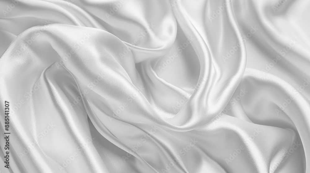 Closeup of rippled white silk fabric lines. 3d render Closeup of rippled white silk fabric lines. 3d render