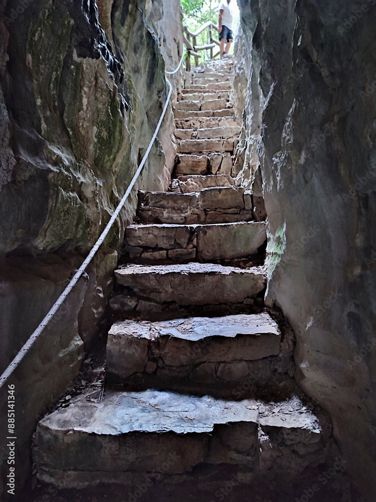 Morigerati - Scala di uscita della Grotta del Bussento