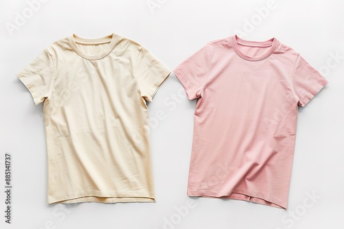 A multicolored set of blank tshirt templates. Change the color easily by changing the background shape.
 photo