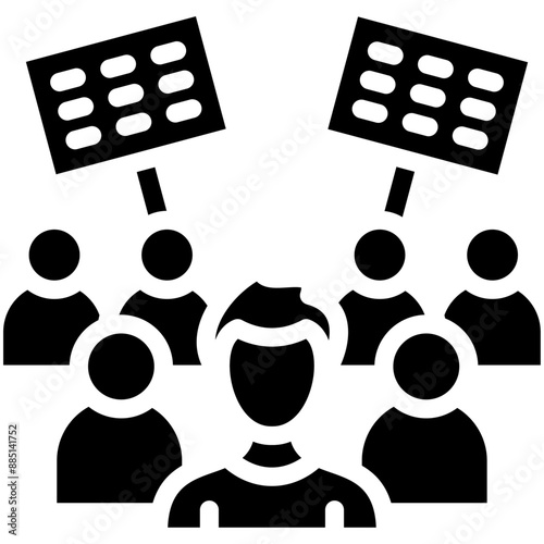 Rally vector icon illustration of Protesting and Civil Disobedience iconset.