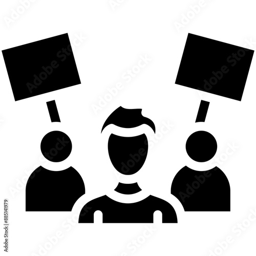 Protest vector icon illustration of Protesting and Civil Disobedience iconset.