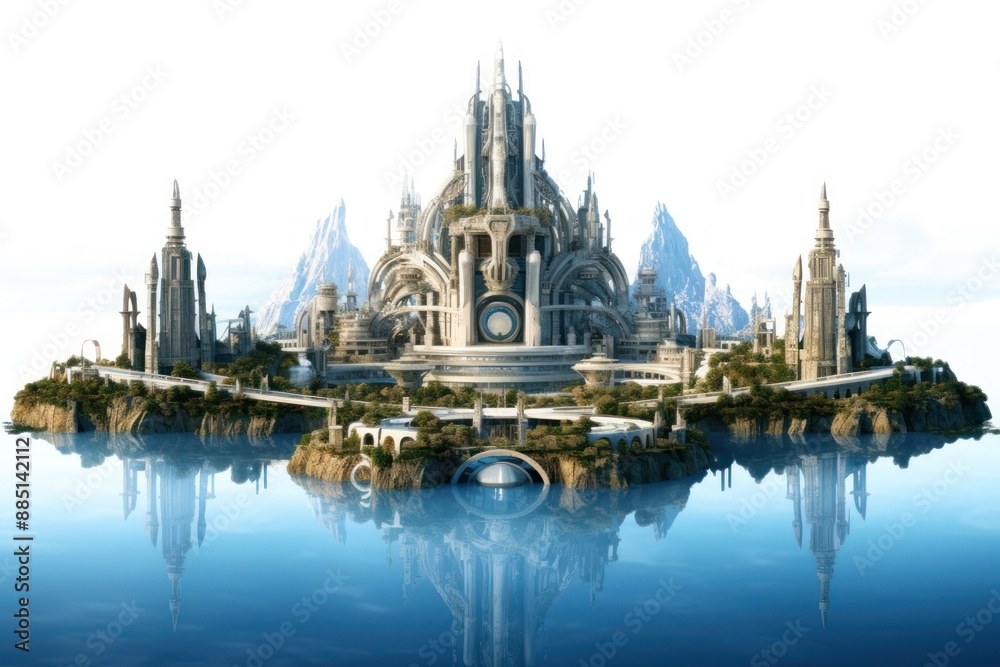 Fototapeta premium Atlantis architecture landscape building.