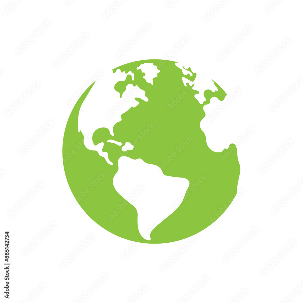 Earth green globes isolated on transparent background. Flat planet Earth icon. Vector illustration. Earth green globes isolated on transparent background. Flat planet Earth icon. Vector illustration.