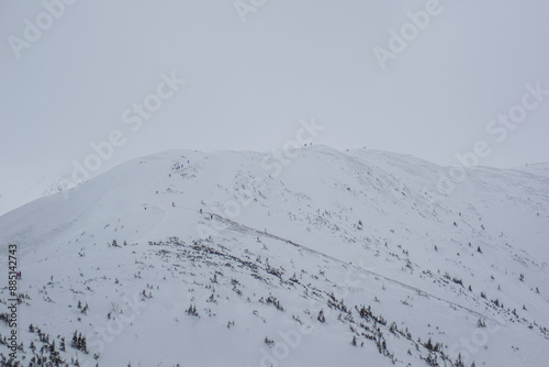 polish tatra mountains in winter weather