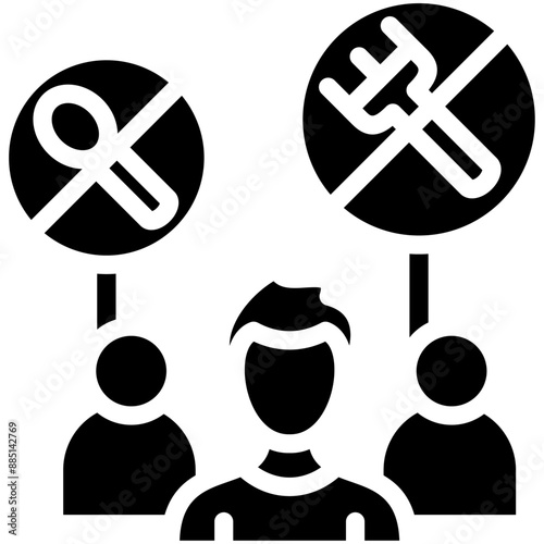 Hunger Strike vector icon illustration of Protesting and Civil Disobedience iconset.