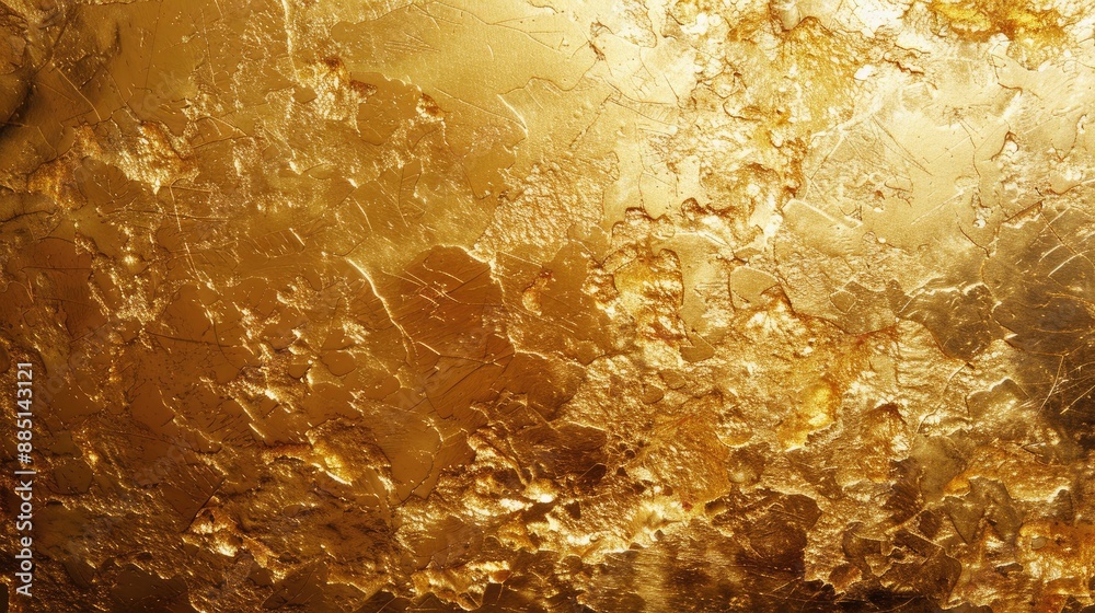 Rich gold texture background with metallic golden foil, ideal for luxurious and elegant design elements.