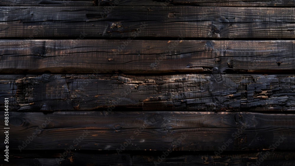 Wooden wall background. Black wood texture. Dark wooden background. Wooden wall background. Black wood texture. Dark wooden background.