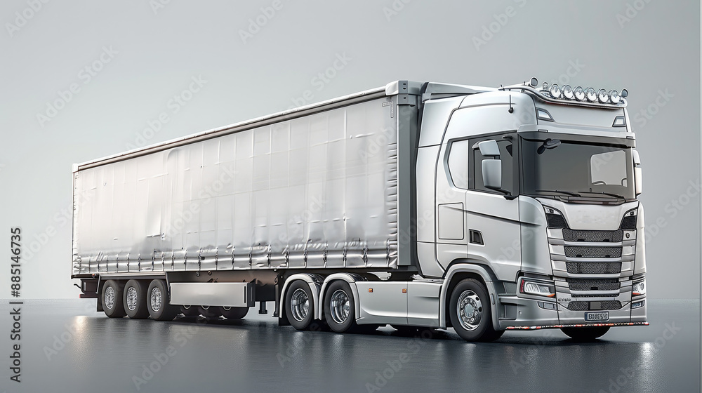Truck 3D with white background. Generative AI. Truck 3D with white background. Generative AI.
